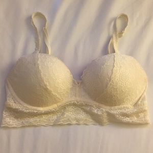 Off white lace bralette with padding from pink S